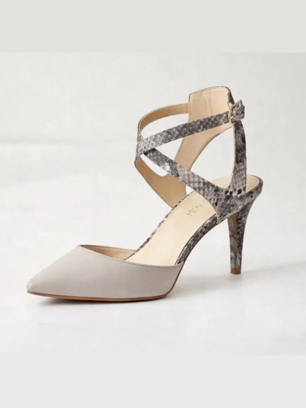 🎬✨ Nine West - “Paddysday” Heels - Pointed Toe Snakeskin Strap 9M